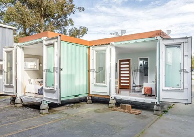 L Shape Container Home - The Lubbock - Bob's Containers / Bob's Containers