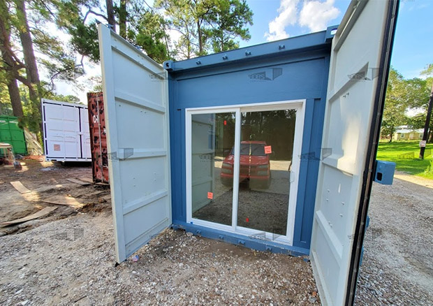 L Shape Container Home - The Lubbock - Bob's Containers / Bob's Containers